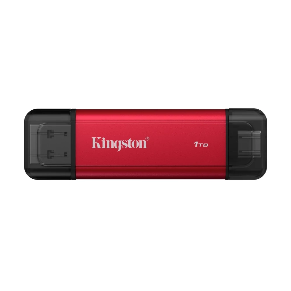 KINGSTON DUAL PORTABLE USB 3.2 GEN 2 (10Gbps) USB-A/USB-C FÉMHÁZAS SSD MEGHAJTÓ 1TB PIROS