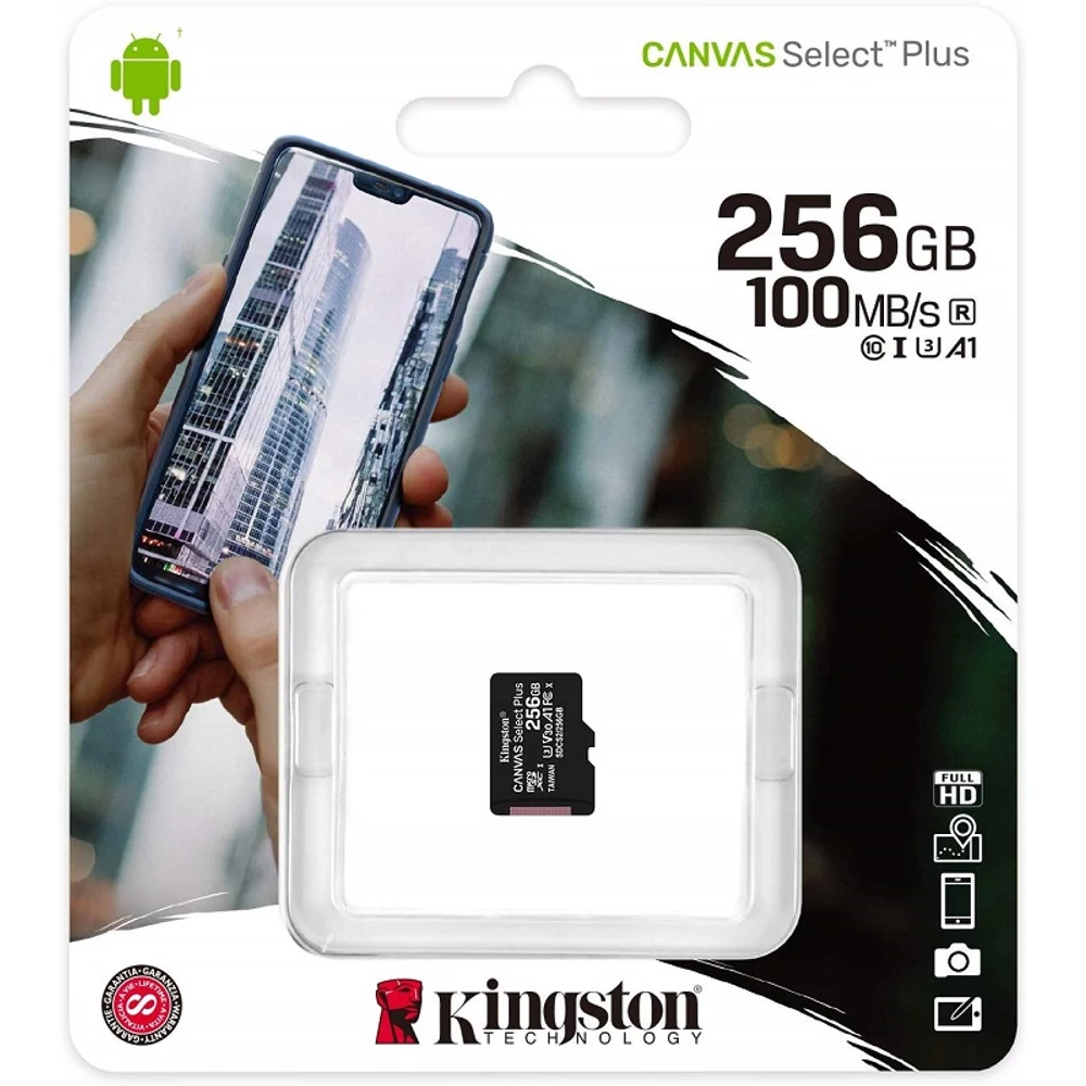 KINGSTON CANVAS SELECT PLUS MICRO SDXC 256GB CLASS 10 UHS-I U1 A1 V10 (100 MB/s)
