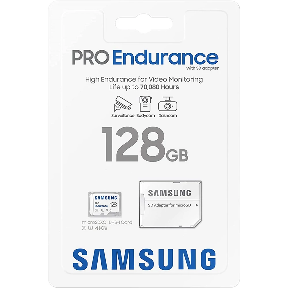 SAMSUNG PRO ENDURANCE MICRO SDXC 128GB + ADAPTER CLASS 10 UHS-I U3 V30 100/40 MB/s