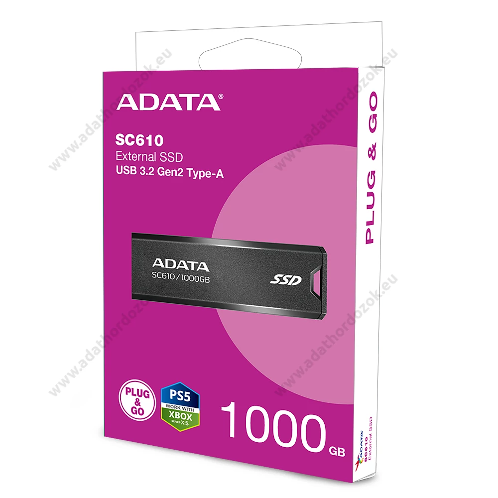 ADATA SC610 USB 3.2 GEN 2 KÜLSŐ SSD MEGHAJTÓ 1000GB FEKETE