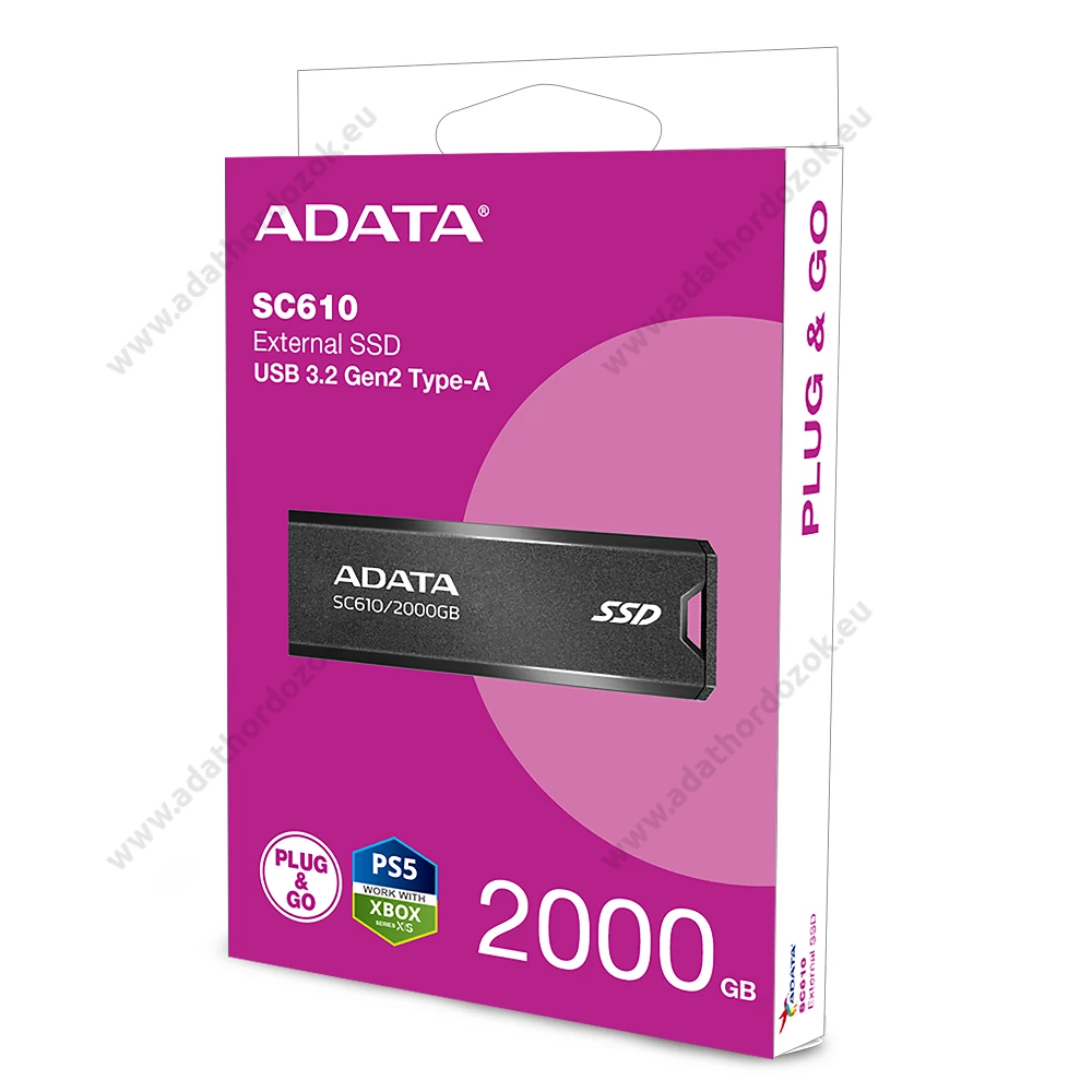 ADATA SC610 USB 3.2 GEN 2 KÜLSŐ SSD MEGHAJTÓ 2000GB FEKETE