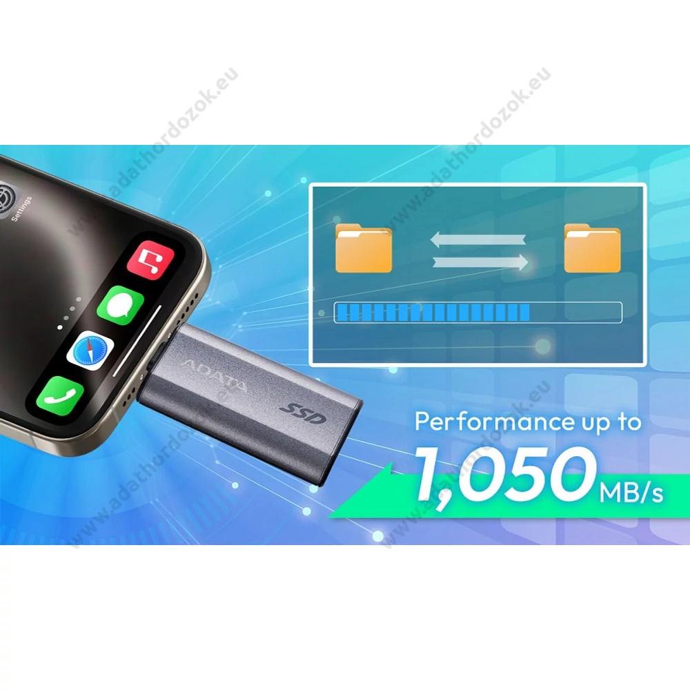 ADATA SC750 USB-C 3.2 GEN 2 KÜLSŐ SSD MEGHAJTÓ 1000GB SZÜRKE