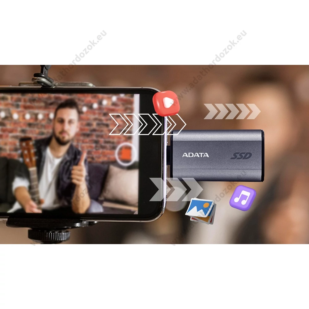 ADATA SC750 USB-C 3.2 GEN 2 KÜLSŐ SSD MEGHAJTÓ 1000GB SZÜRKE