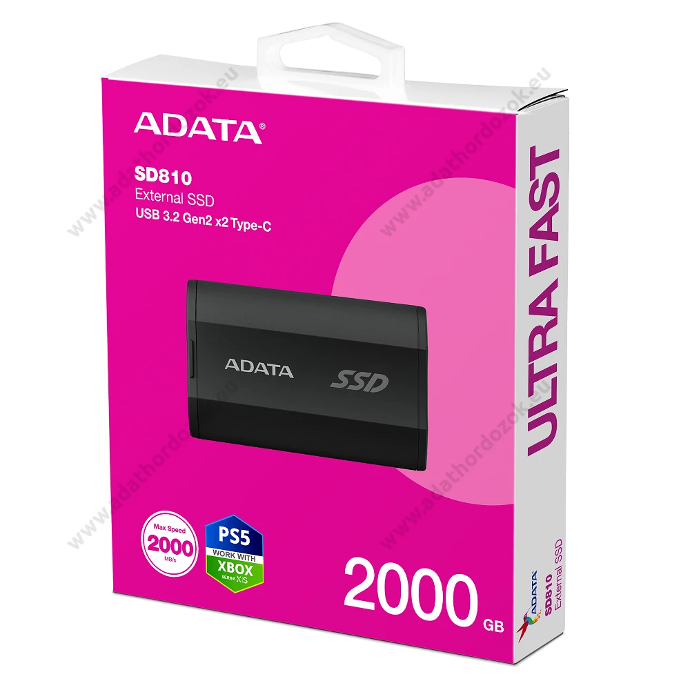 ADATA SD810 USB-C 3.2 GEN 2x2 KÜLSŐ SSD MEGHAJTÓ 2000GB FEKETE