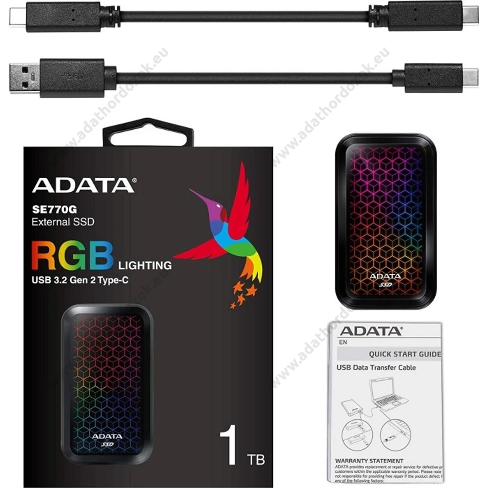 ADATA SE770G USB-C 3.2 GEN 2 KÜLSŐ SSD MEGHAJTÓ 1TB FEKETE
