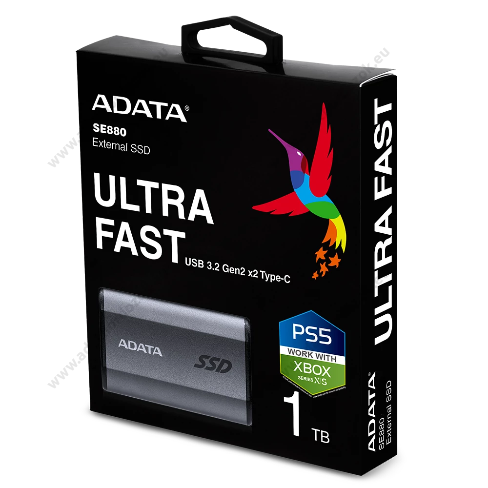 ADATA ELITE SE880 USB-C 3.2 GEN 2x2 KÜLSŐ SSD MEGHAJTÓ 1TB SZÜRKE