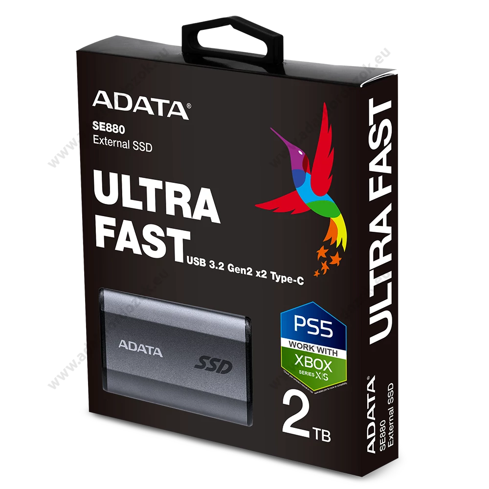 ADATA ELITE SE880 USB-C 3.2 GEN 2x2 KÜLSŐ SSD MEGHAJTÓ 2TB SZÜRKE