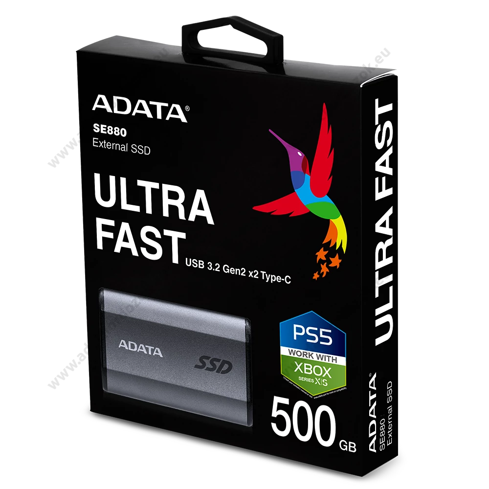 ADATA ELITE SE880 USB-C 3.2 GEN 2x2 KÜLSŐ SSD MEGHAJTÓ 500GB SZÜRKE