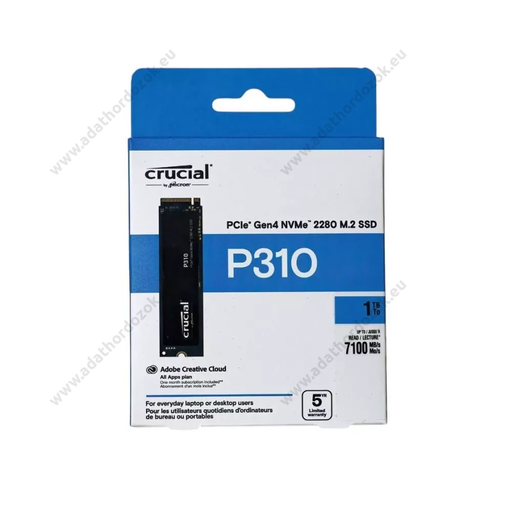 CRUCIAL P310 M.2 2280 PCIe Gen4 x4 NVMe SSD MEGHAJTÓ 7100/6000 MB/s 1TB
