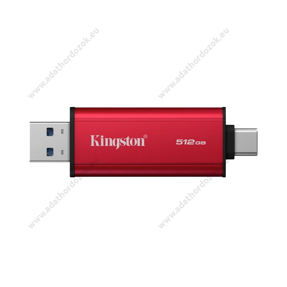 KINGSTON DUAL PORTABLE USB 3.2 GEN 2 (10Gbps) USB-A/USB-C FÉMHÁZAS SSD MEGHAJTÓ 512GB PIROS