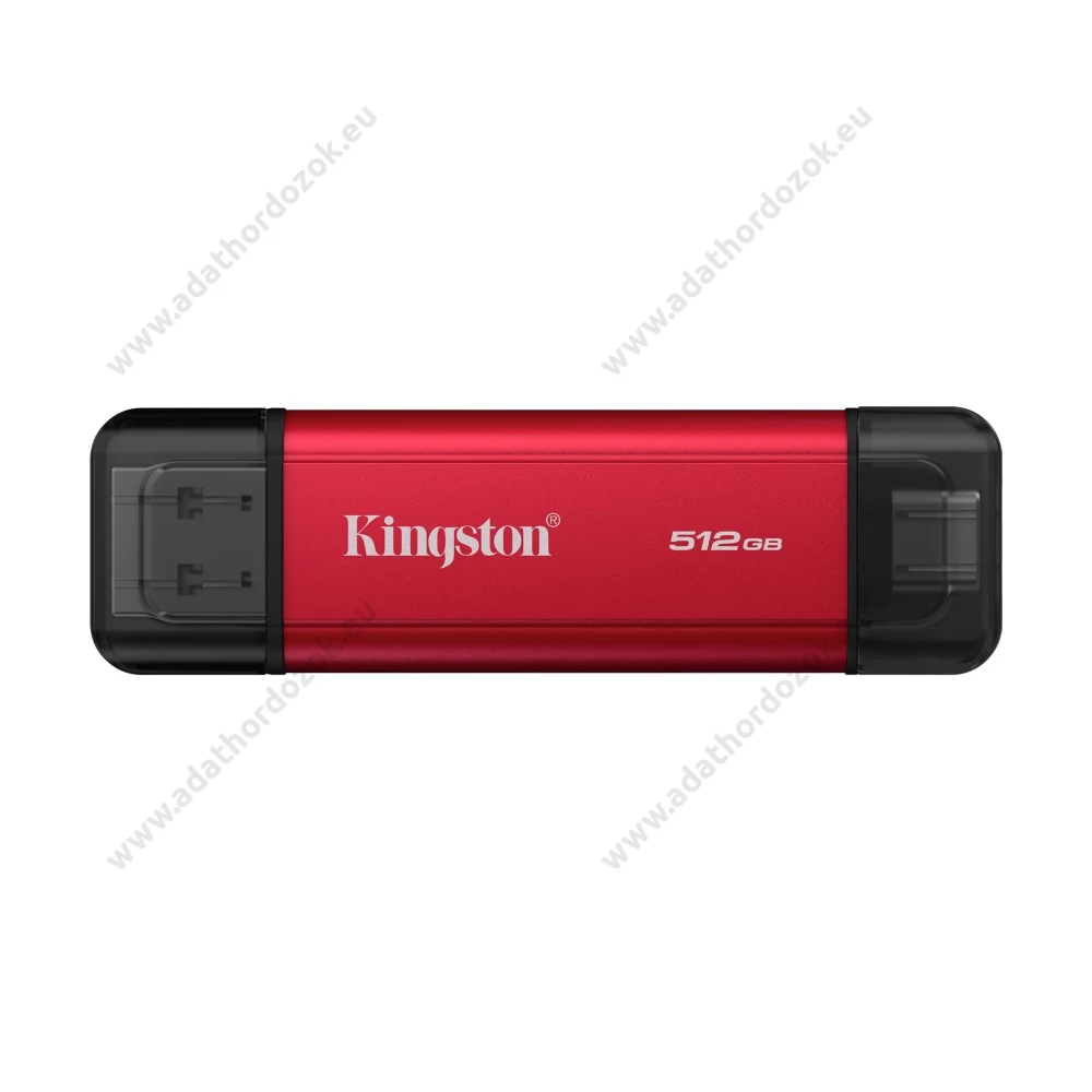 KINGSTON DUAL PORTABLE USB 3.2 GEN 2 (10Gbps) USB-A/USB-C FÉMHÁZAS SSD MEGHAJTÓ 512GB PIROS