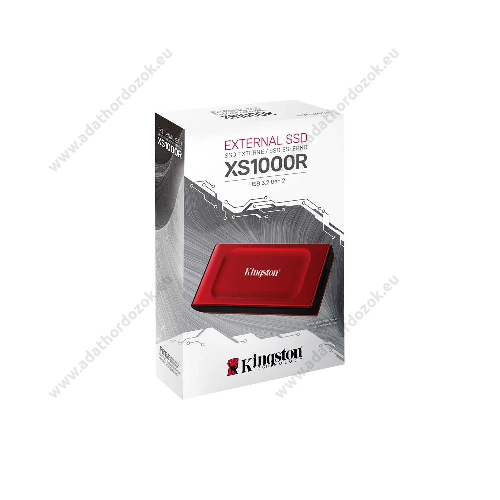 KINGSTON XS1000 USB-C 3.2 GEN 2 KÜLSŐ SSD MEGHAJTÓ 2TB PIROS