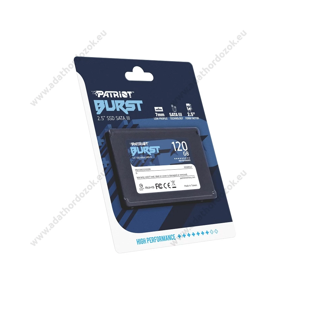 PATRIOT BURST 2,5 COL MÉRETÚ SATA III 560/540 MB/s 7mm SSD MEGHAJTÓ 120GB