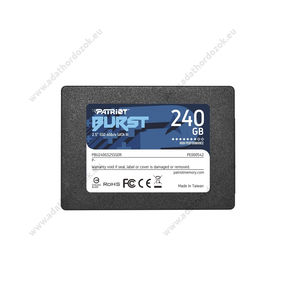 PATRIOT BURST 2,5 COL MÉRETÚ SATA III 555/540 MB/s 7mm SSD MEGHAJTÓ 240GB