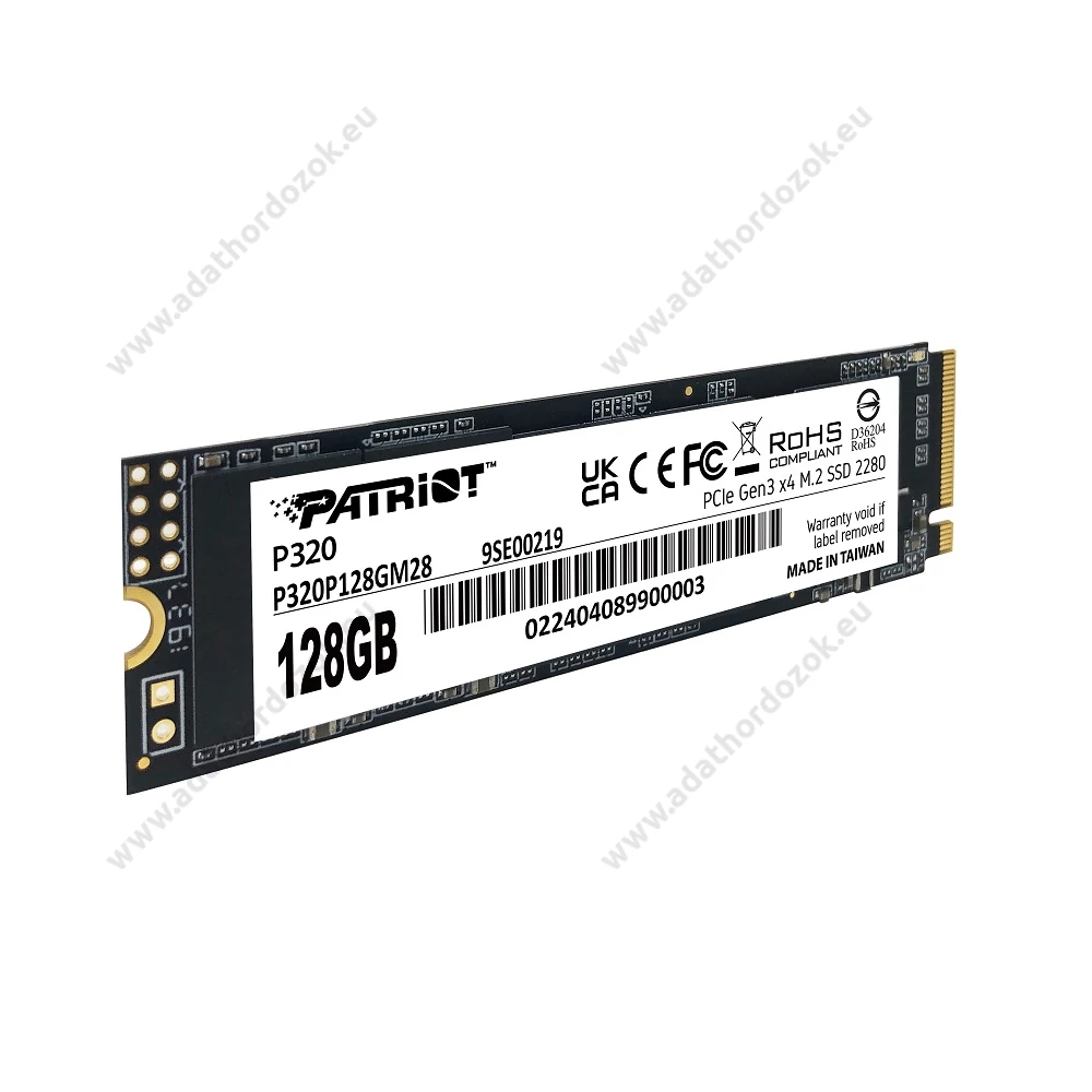 PATRIOT P320 M.2 2280 PCIe NVMe SSD MEGHAJTÓ 1600/1000 MB/s 128GB