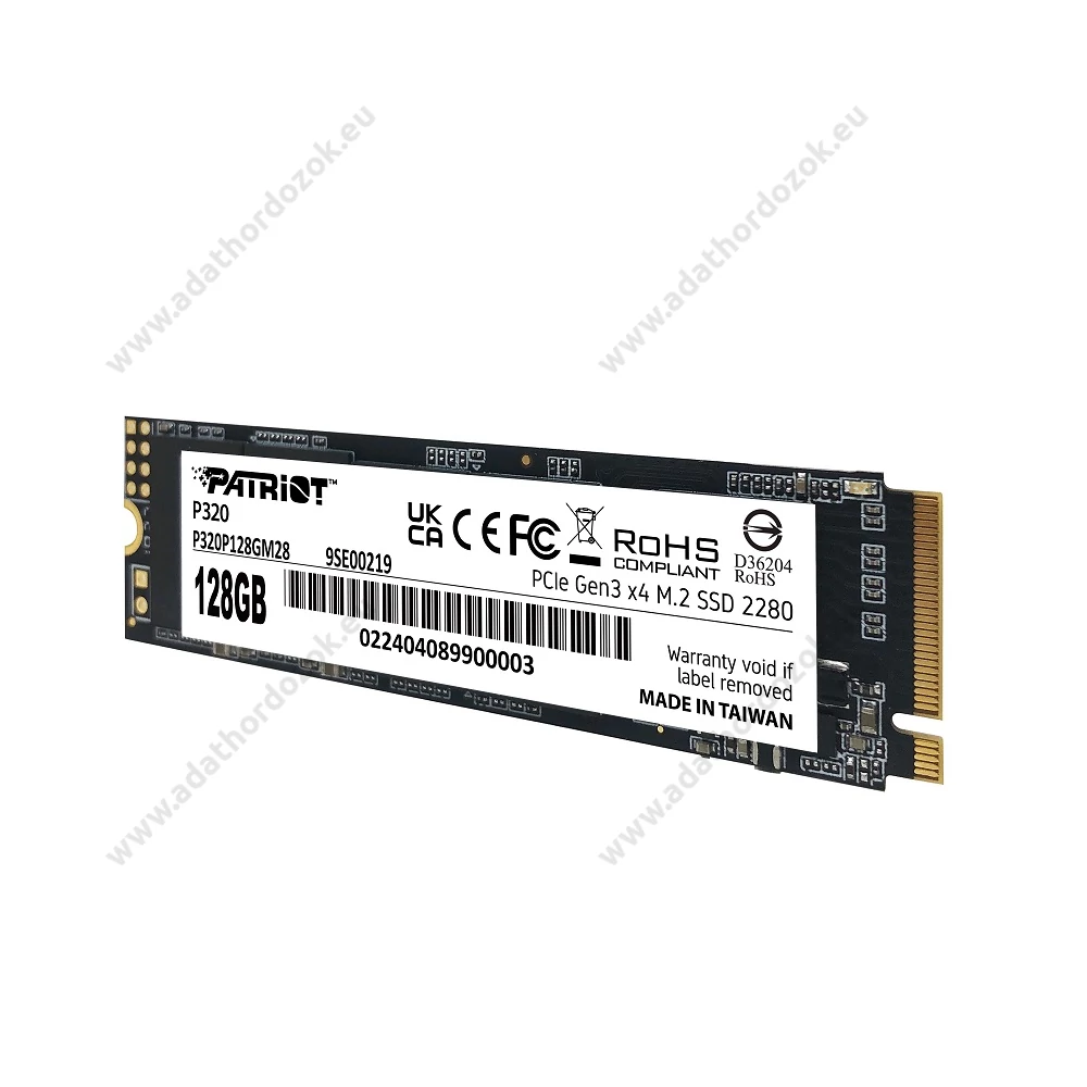 PATRIOT P320 M.2 2280 PCIe NVMe SSD MEGHAJTÓ 1600/1000 MB/s 128GB