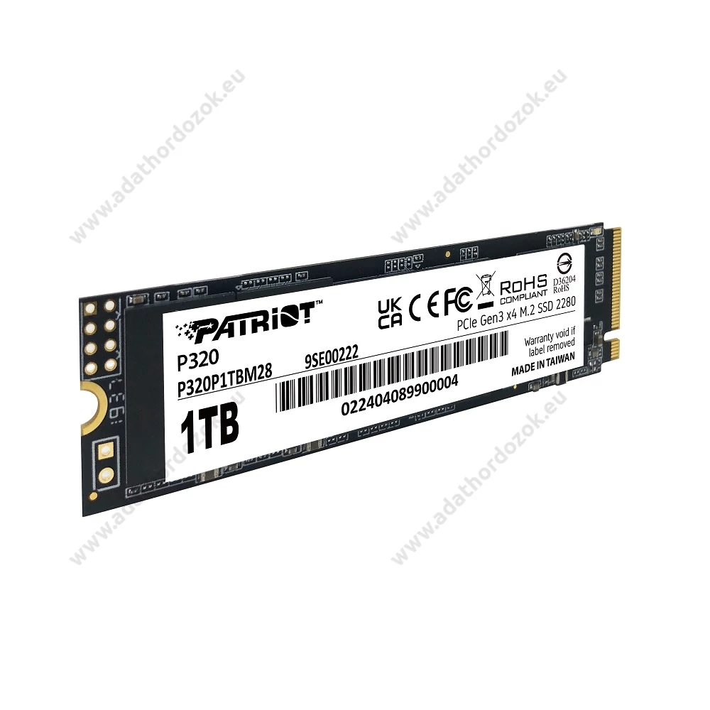 PATRIOT P320 M.2 2280 PCIe NVMe SSD MEGHAJTÓ 3000/2200 MB/s 1TB