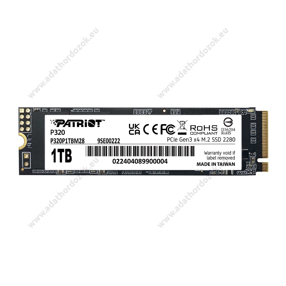 PATRIOT P320 M.2 2280 PCIe NVMe SSD MEGHAJTÓ 3000/2200 MB/s 1TB