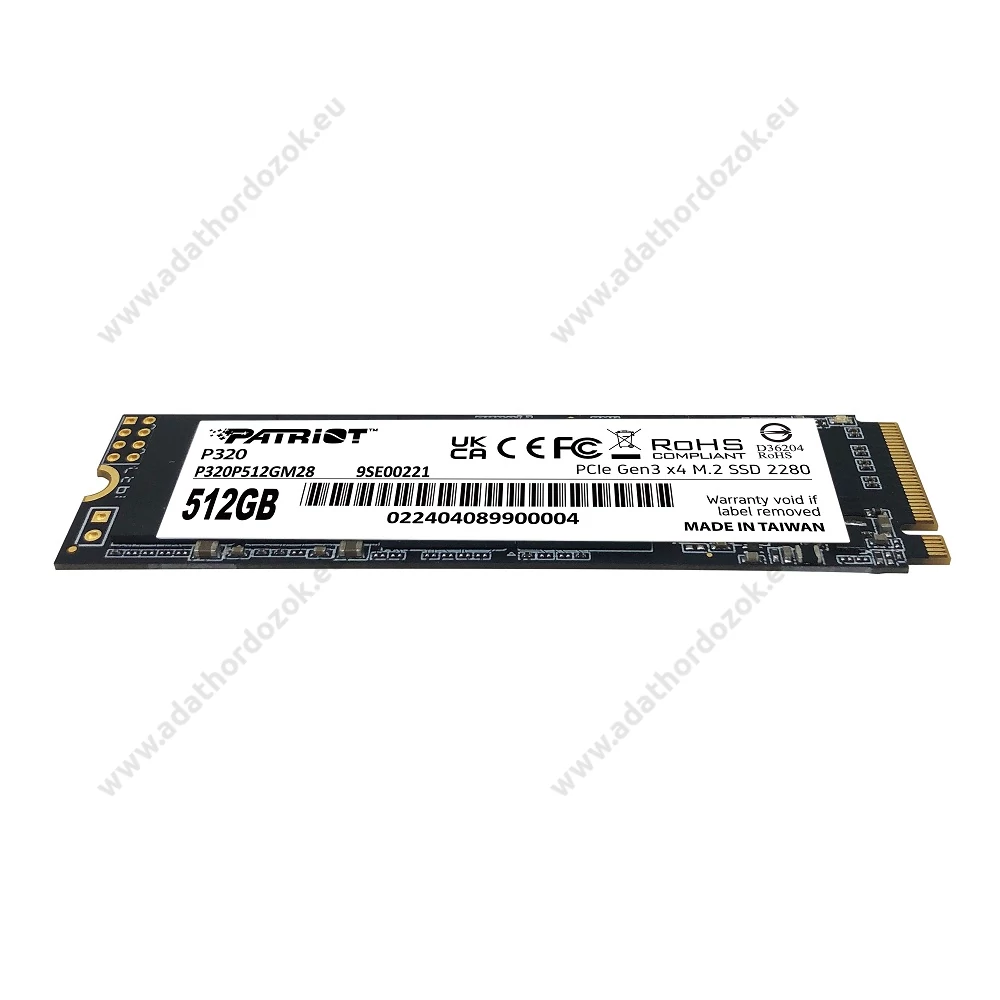 PATRIOT P320 M.2 2280 PCIe NVMe SSD MEGHAJTÓ 3000/2200 MB/s 512GB