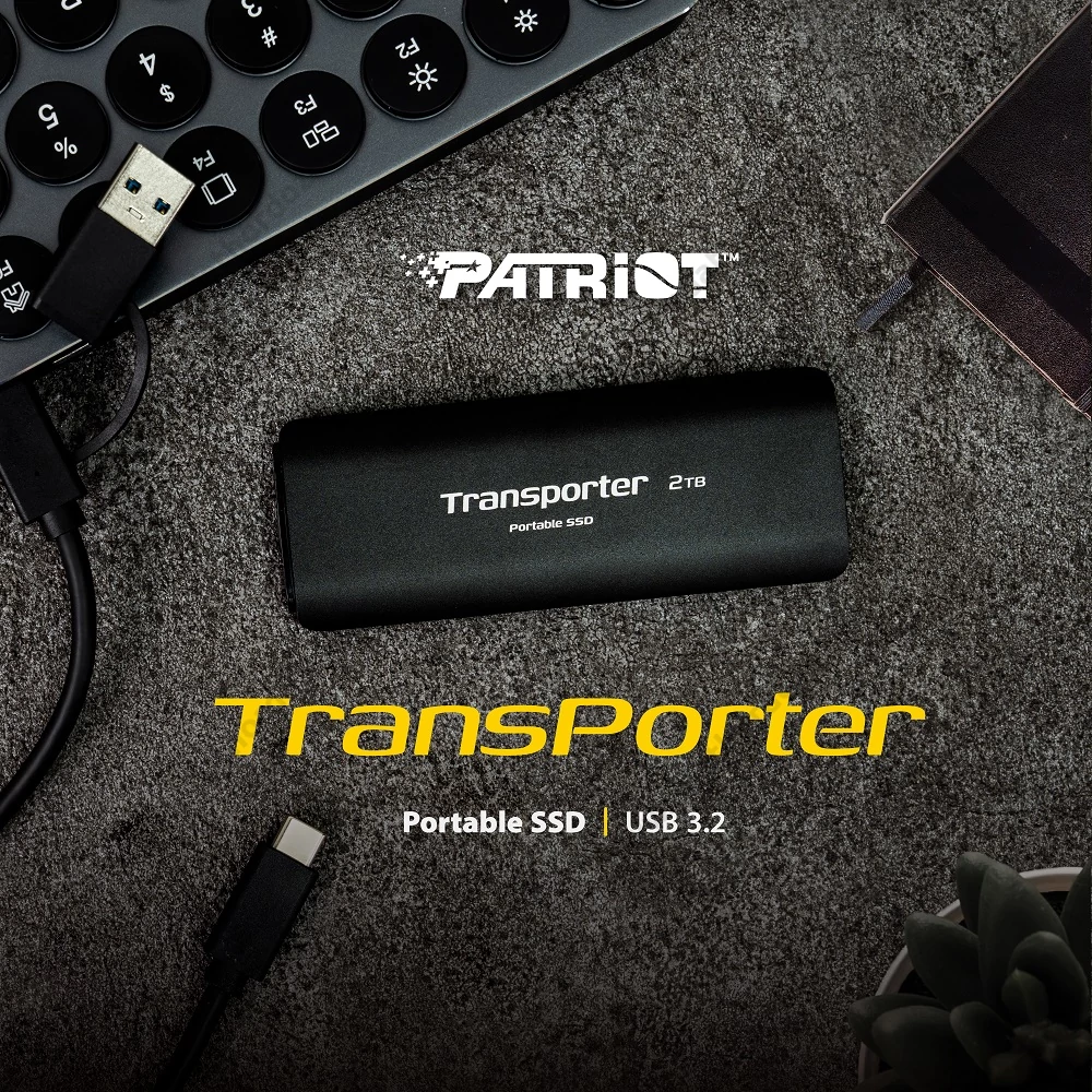 PATRIOT TRANSPORTER USB-C 3.2 GEN 2 KÜLSŐ SSD MEGHAJTÓ 512GB FEKETE