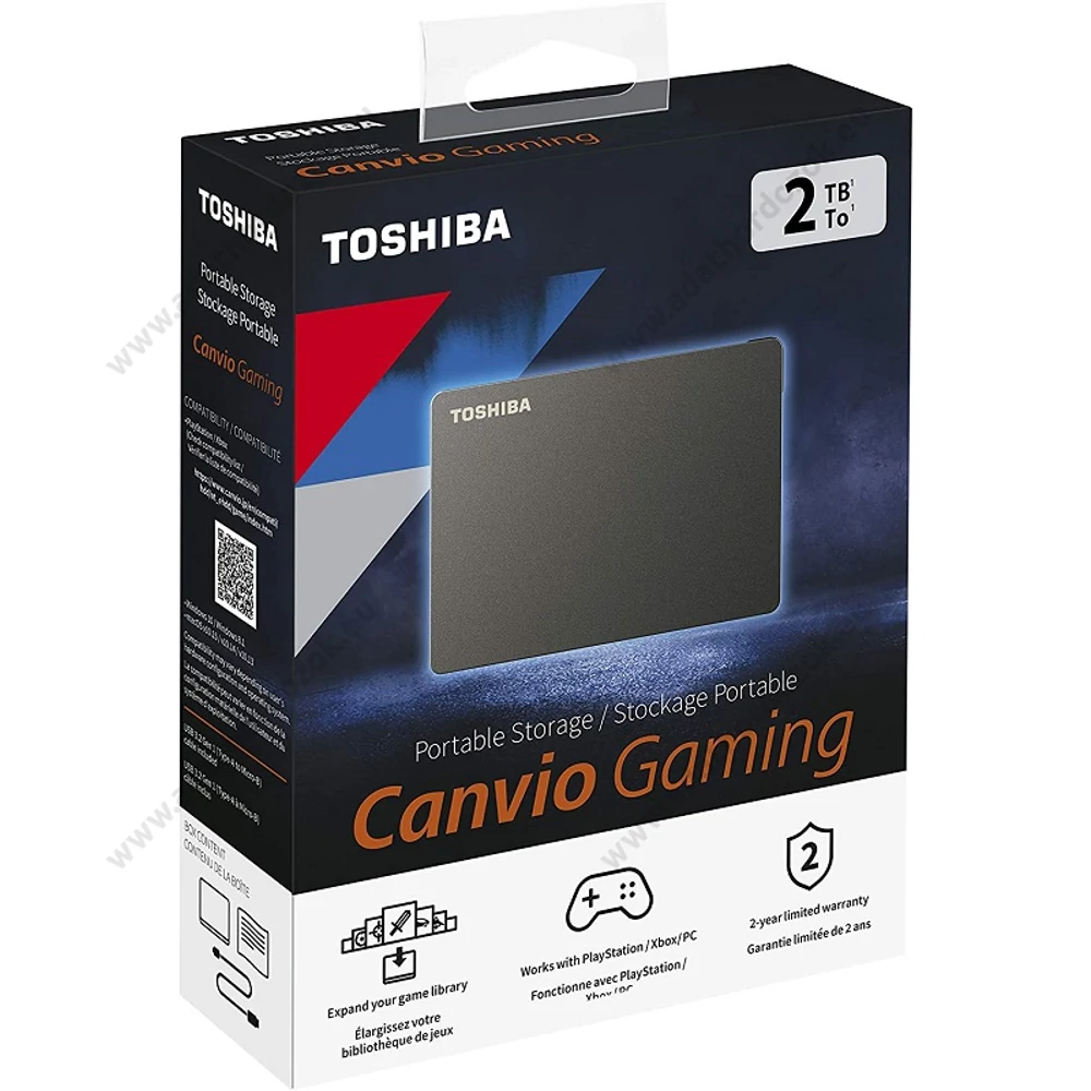 TOSHIBA CANVIO GAMING 2,5 COL USB 3.0 KÜLSŐ MEREVLEMEZ 2TB FEKETE