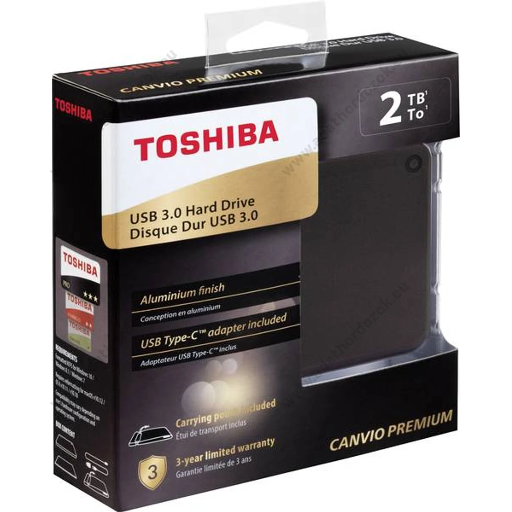 TOSHIBA CANVIO PREMIUM 2,5 COL USB 3.0 KÜLSŐ MEREVLEMEZ 2TB SZÜRKE