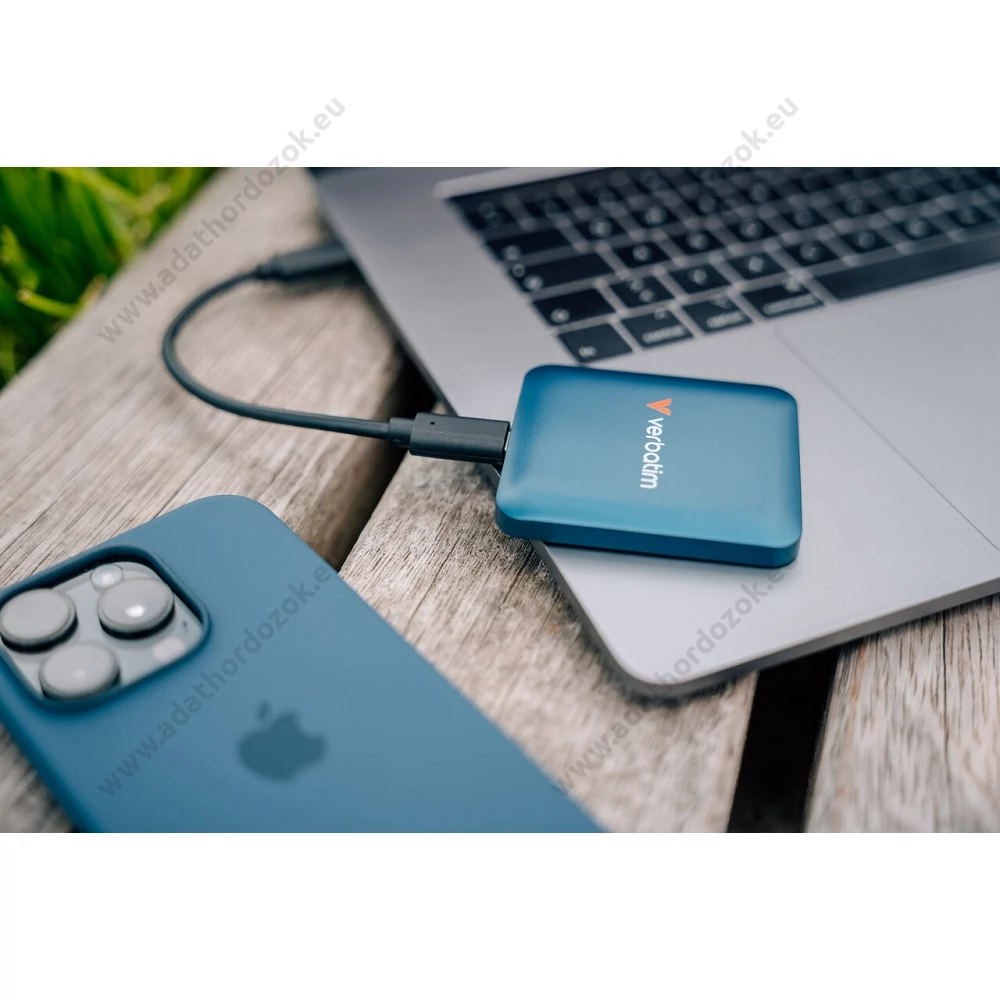 VERBATIM SNAPBACK USB-C 3.2 GEN 2x2 (20Gbps) KÜLSŐ SSD MEGHAJTÓ 1TB METÁLKÉK