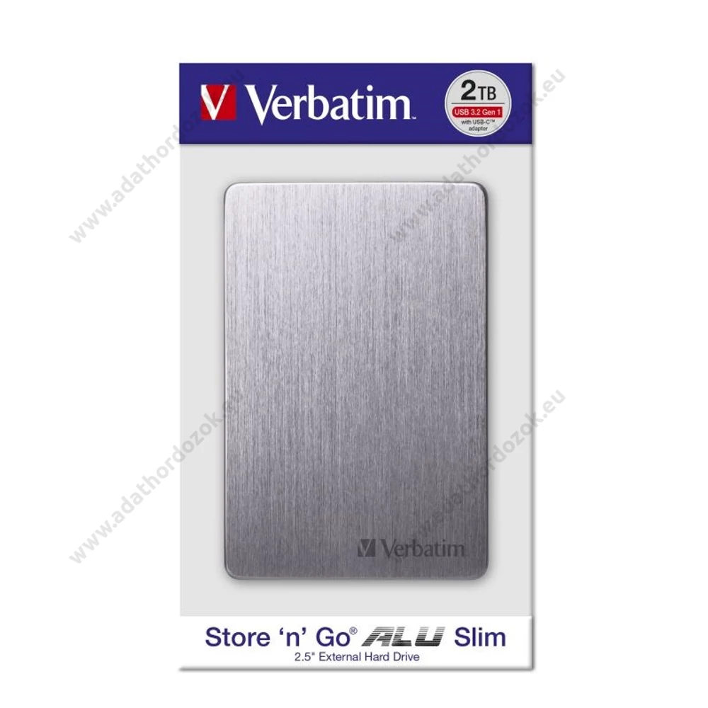 VERBATIM STORE N GO ALU SLIM 2,5 COL USB 3.2 KÜLSŐ MEREVLEMEZ 2TB SZÜRKE