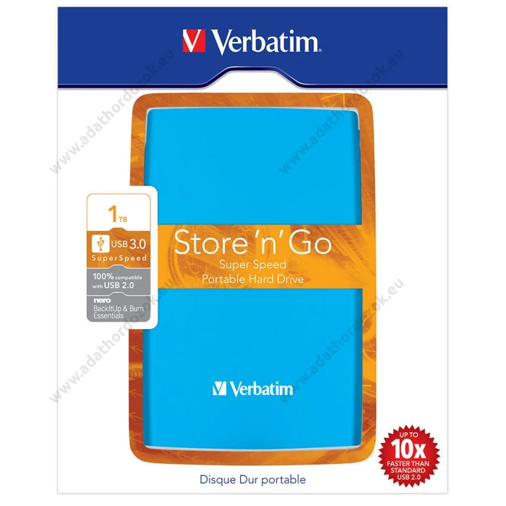 VERBATIM STORE N GO 2,5 COL USB 3.0 KÜLSŐ MEREVLEMEZ 1TB KÉK