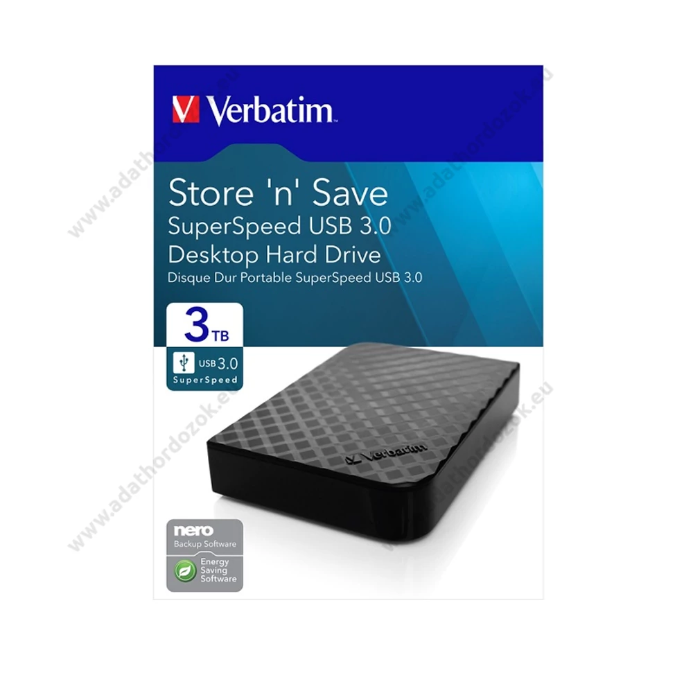 VERBATIM STORE N SAVE 3,5 COL USB 3.0 KÜLSŐ MEREVLEMEZ 3TB