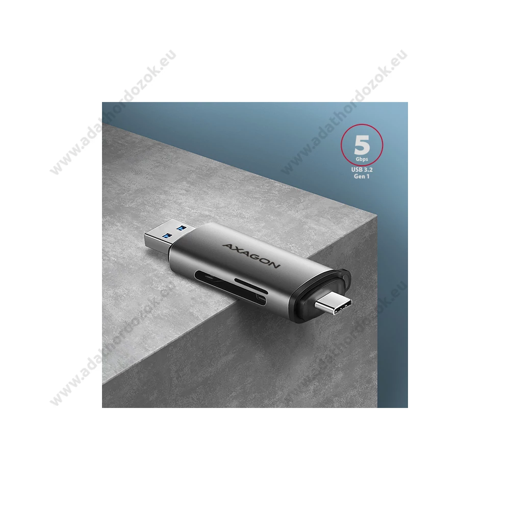 AXAGON CRE-SAC USB 3.2 GEN 1 TYPE-C/TYPE-A MICRO SD/MICRO SDHC/MICRO SDXC SD/SDHC/SDXC MEMÓRIAKÁRTYA OLVASÓ EZÜST