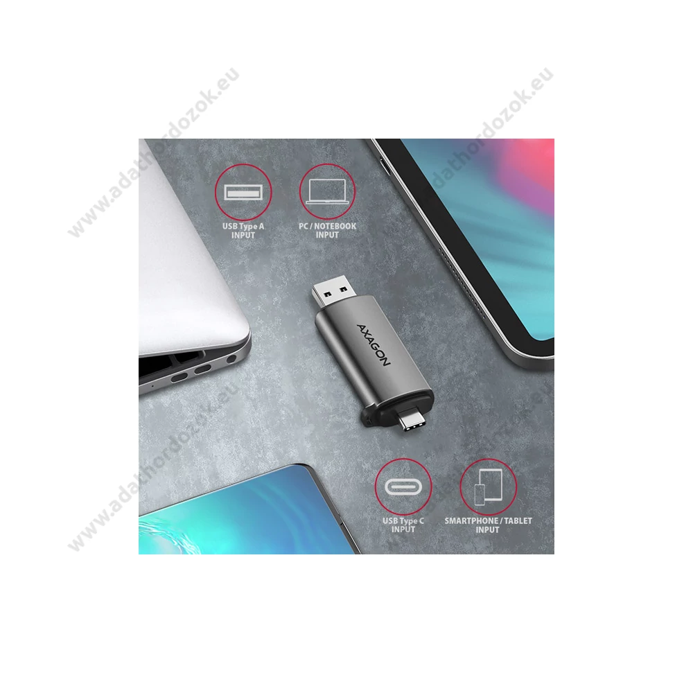 AXAGON CRE-SAC USB 3.2 GEN 1 TYPE-C/TYPE-A MICRO SD/MICRO SDHC/MICRO SDXC SD/SDHC/SDXC MEMÓRIAKÁRTYA OLVASÓ EZÜST