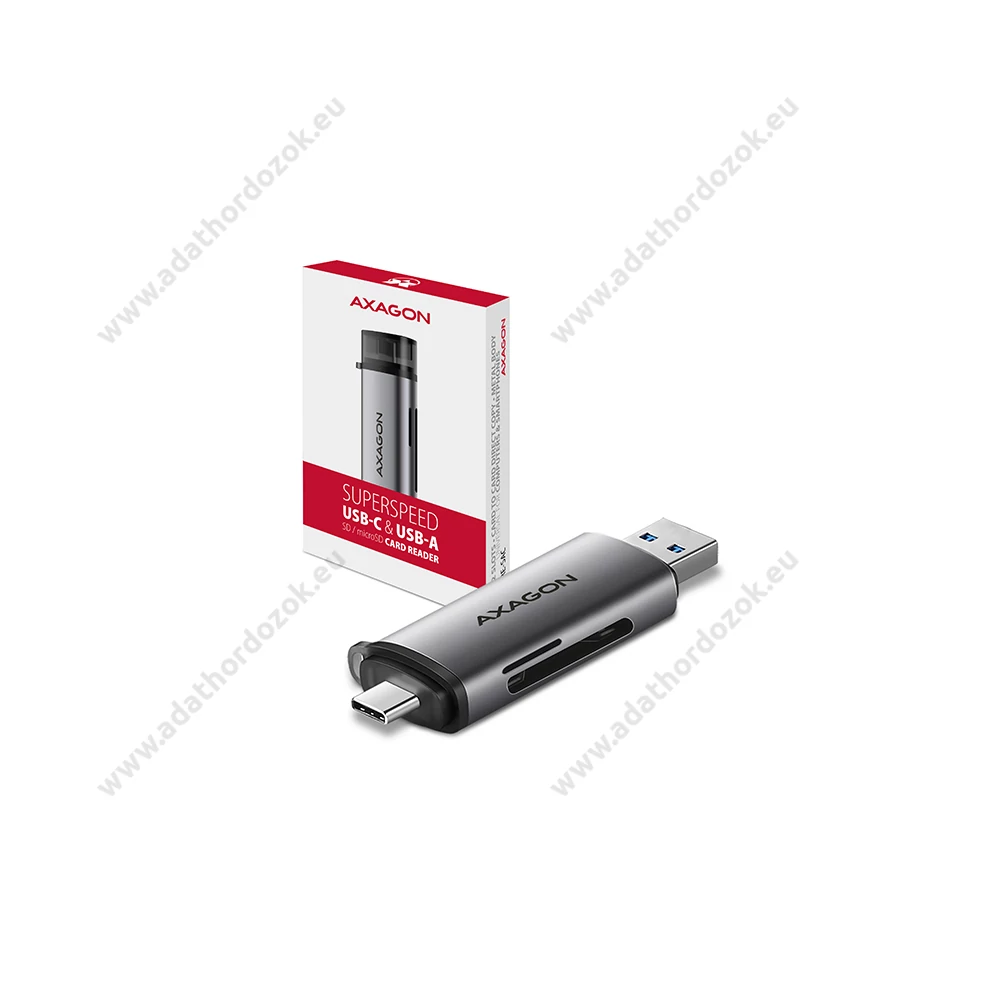 AXAGON CRE-SAC USB 3.2 GEN 1 TYPE-C/TYPE-A MICRO SD/MICRO SDHC/MICRO SDXC SD/SDHC/SDXC MEMÓRIAKÁRTYA OLVASÓ EZÜST