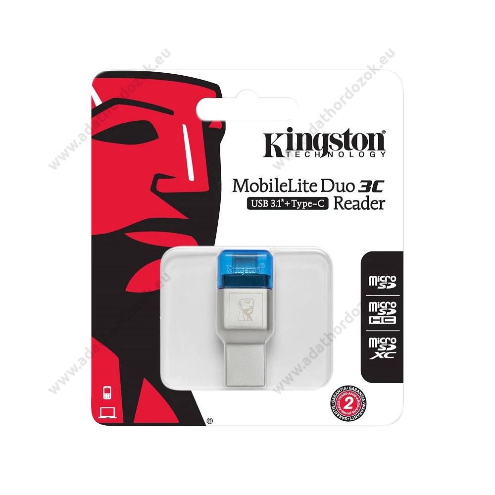 KINGSTON MOBILELITE DUO 3C USB 3.1/USB-C MEMÓRIAKÁRTYA OLVASÓ