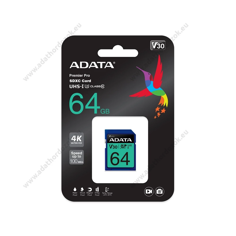 ADATA PREMIER PRO SDXC 64GB CLASS 10 UHS-I U3 V30 100/80 MB/s