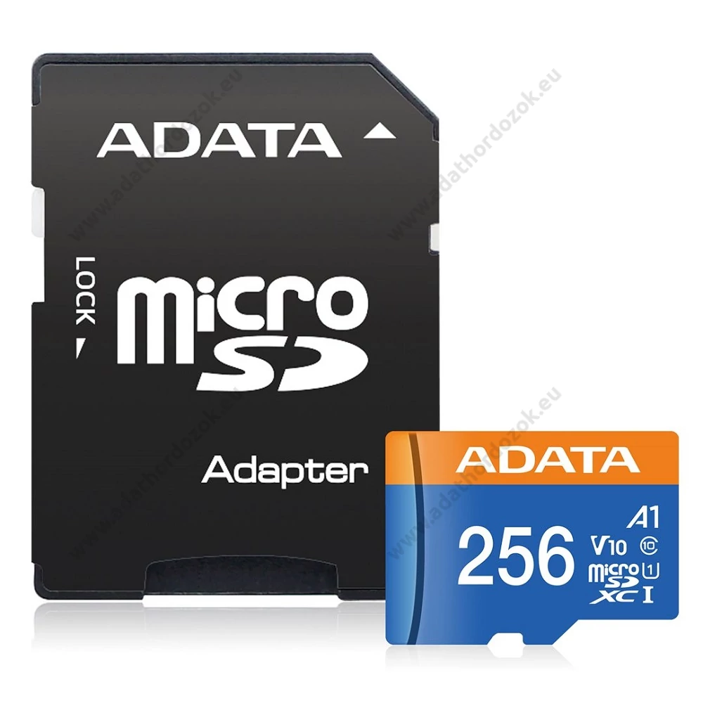 ADATA MICRO SDXC 256GB + ADAPTER CLASS 10 UHS-I U1 A1 V10 (100 MB/s OLVASÁSI SEBESSÉG)
