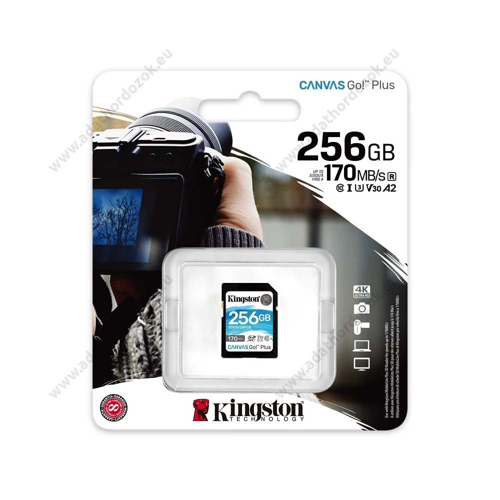 KINGSTON CANVAS GO PLUS SDXC 256GB CLASS 10 UHS-I U3 A2 V30 170/90 MB/s