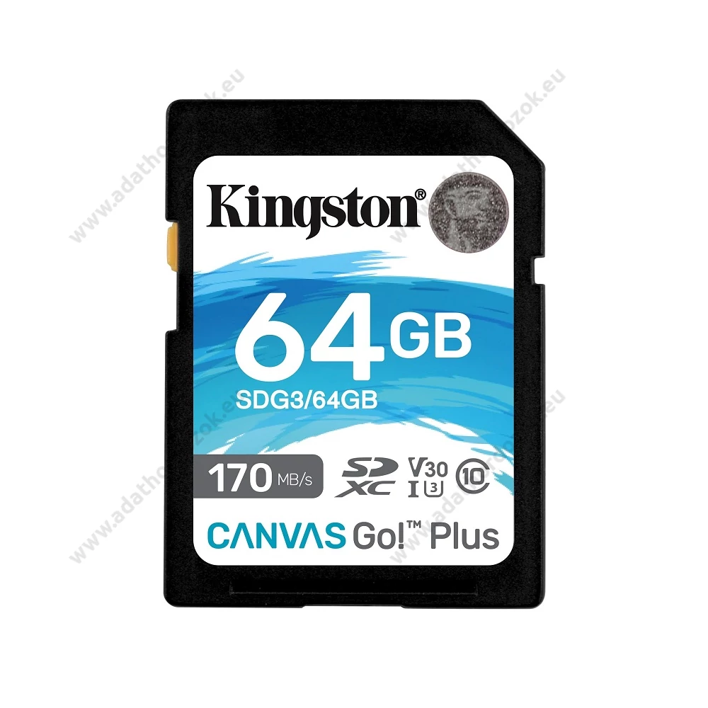 KINGSTON CANVAS GO PLUS SDXC 64GB CLASS 10 UHS-I U3 A2 V30 170/70 MB/s