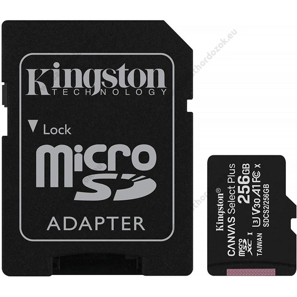 KINGSTON CANVAS SELECT PLUS MICRO SDXC 256GB + ADAPTER CLASS 10 UHS-I U1 A1 V10 (100 MB/s)