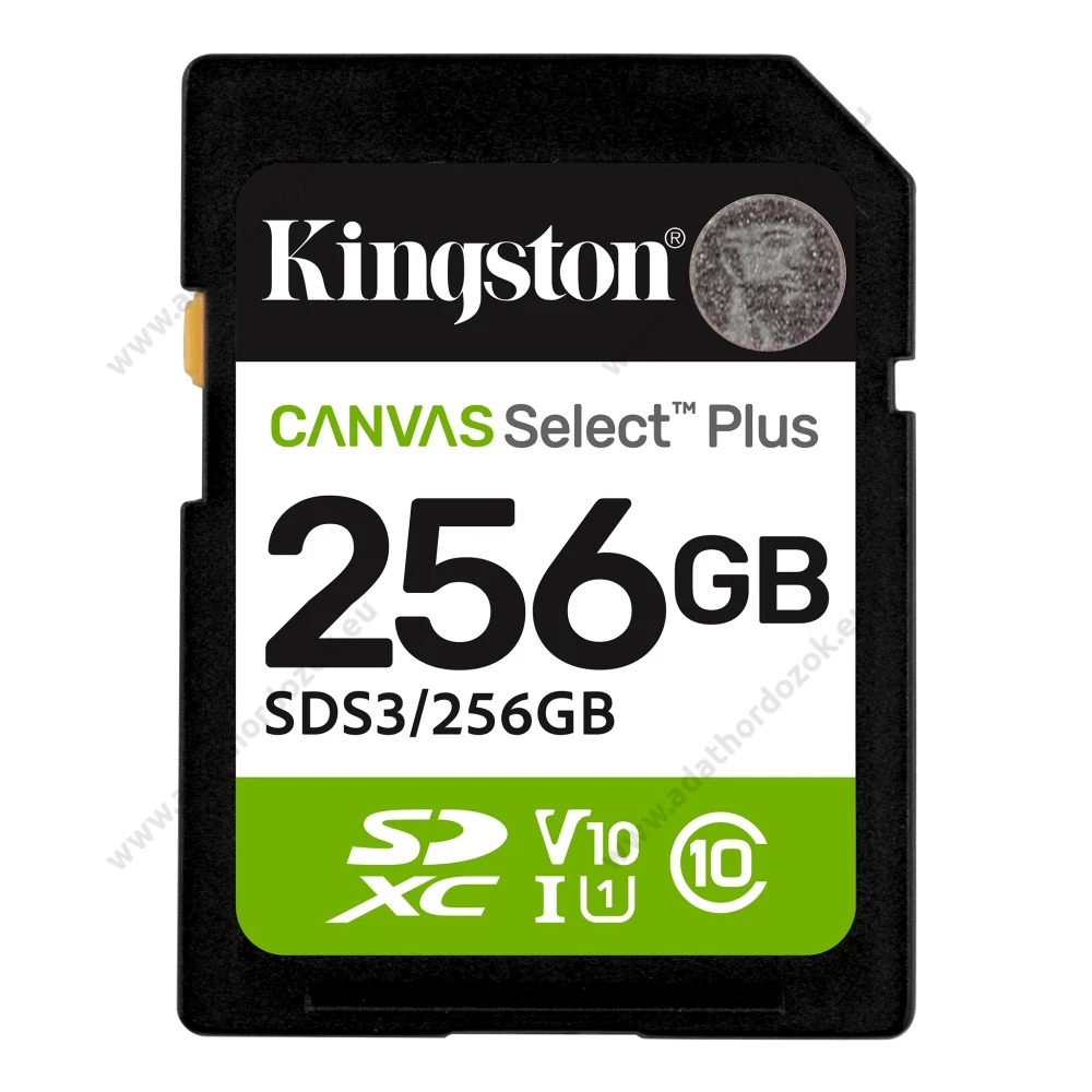 KINGSTON CANVAS SELECT PLUS SDXC 256GB CLASS 10 UHS-I U1 A1 V10 (150 MB/s OLVASÁSI SEBESSÉG)