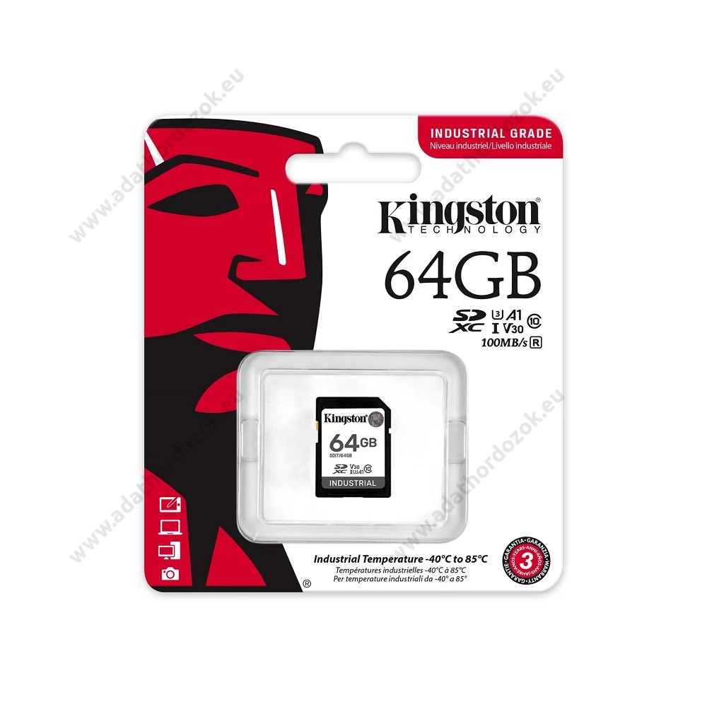 KINGSTON INDUSTRIAL GRADE SDXC 64GB CLASS 10 UHS-I U3 A1 V30 100/80 MB/s