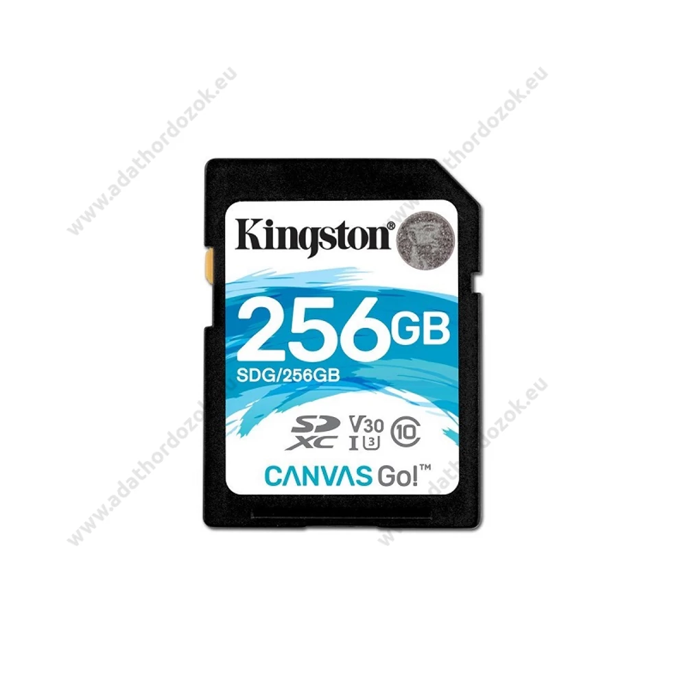 KINGSTON CANVAS GO SDXC 256GB CLASS 10 UHS-I U3 V30 (90 MB/s OLVASÁSI - 45 MB/s ÍRÁSI SEBESSÉG)