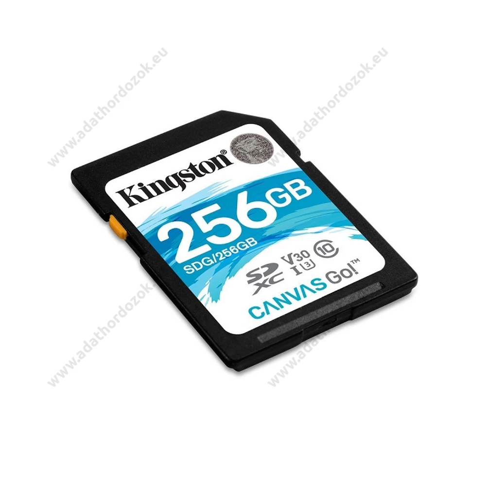 KINGSTON CANVAS GO SDXC 256GB CLASS 10 UHS-I U3 V30 (90 MB/s OLVASÁSI - 45 MB/s ÍRÁSI SEBESSÉG)