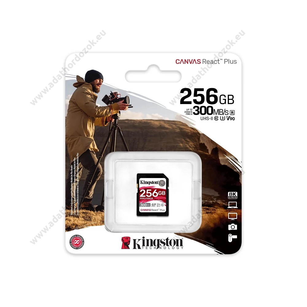 KINGSTON CANVAS REACT PLUS SDXC 256GB CLASS 10 UHS-II U3 V90 300/260 MB/s