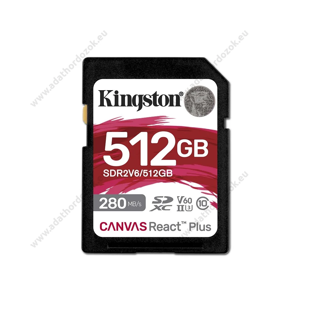 KINGSTON CANVAS REACT PLUS SDXC 512GB CLASS 10 UHS-II U3 V60 280/150 MB/s