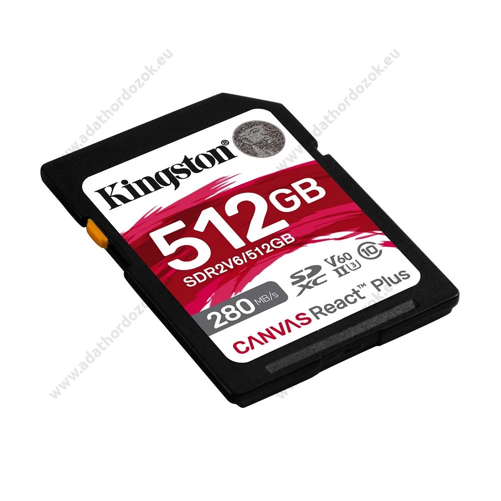 KINGSTON CANVAS REACT PLUS SDXC 512GB CLASS 10 UHS-II U3 V60 280/150 MB/s