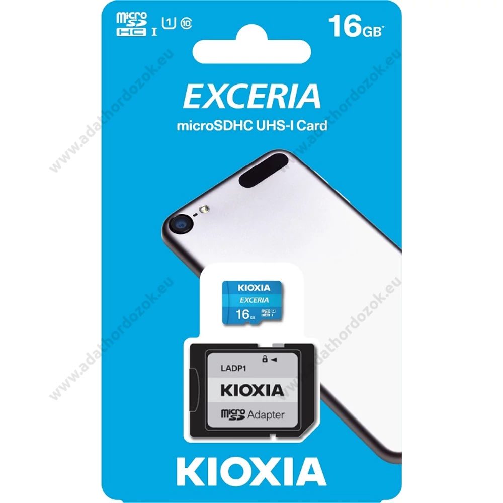 KIOXIA EXCERIA MICRO SDHC 16GB + ADAPTER CLASS 10 UHS-I U1 (100 MB/s OLVASÁSI SEBESSÉG)