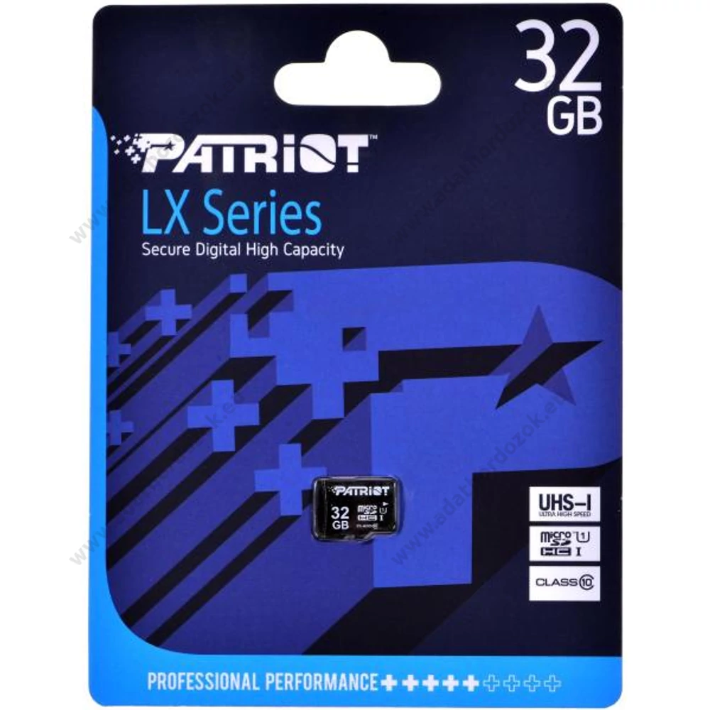 PATRIOT LX SERIES MICRO SDHC 32GB CLASS 10 UHS-I U1 (90 MB/s OLVASÁSI SEBESSÉG)