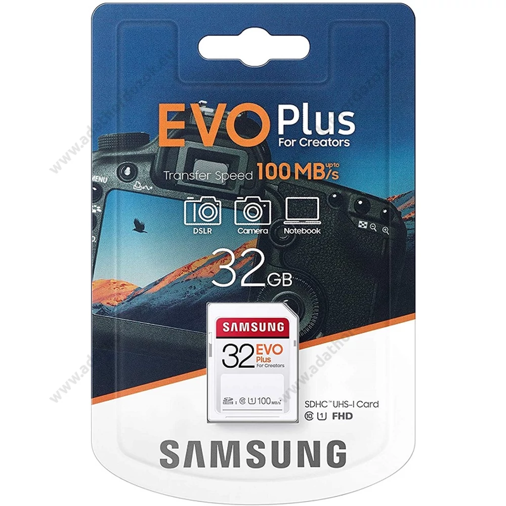 SAMSUNG EVO PLUS SDHC 32GB CLASS 10 UHS-I U1 100 MB/s OLVASÁSI SEBESSÉG