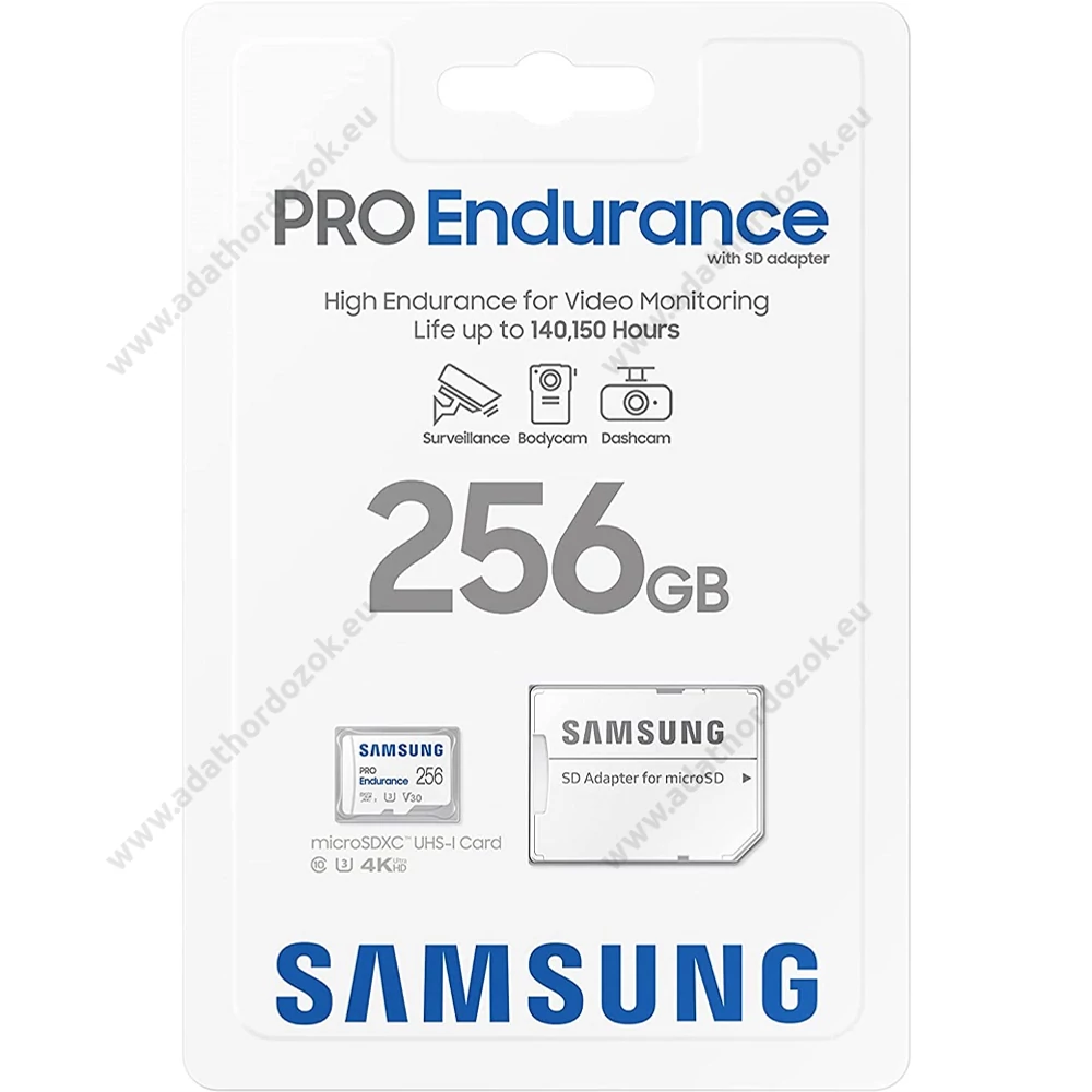 SAMSUNG PRO ENDURANCE MICRO SDXC 256GB + ADAPTER CLASS 10 UHS-I U3 V30 100/40 MB/s